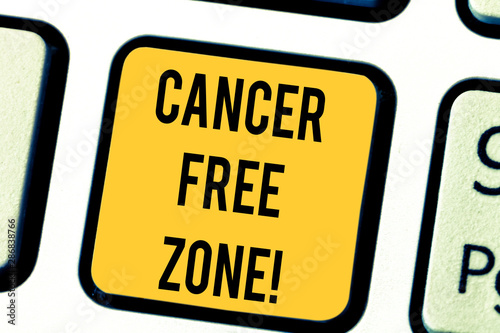 Wallpaper Mural Text sign showing Cancer Free Zone. Conceptual photo club for educating showing about means of cancer prevention Keyboard key Intention to create computer message pressing keypad idea Torontodigital.ca