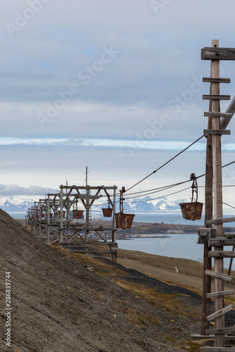 ancient cableway (Taubane) for coal transport, Longyearbyen