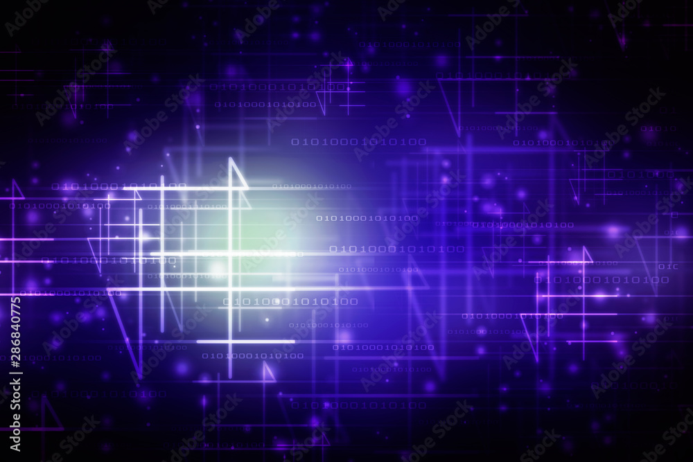 Obraz premium 2d illustration Abstract futuristic electronic circuit technology background
