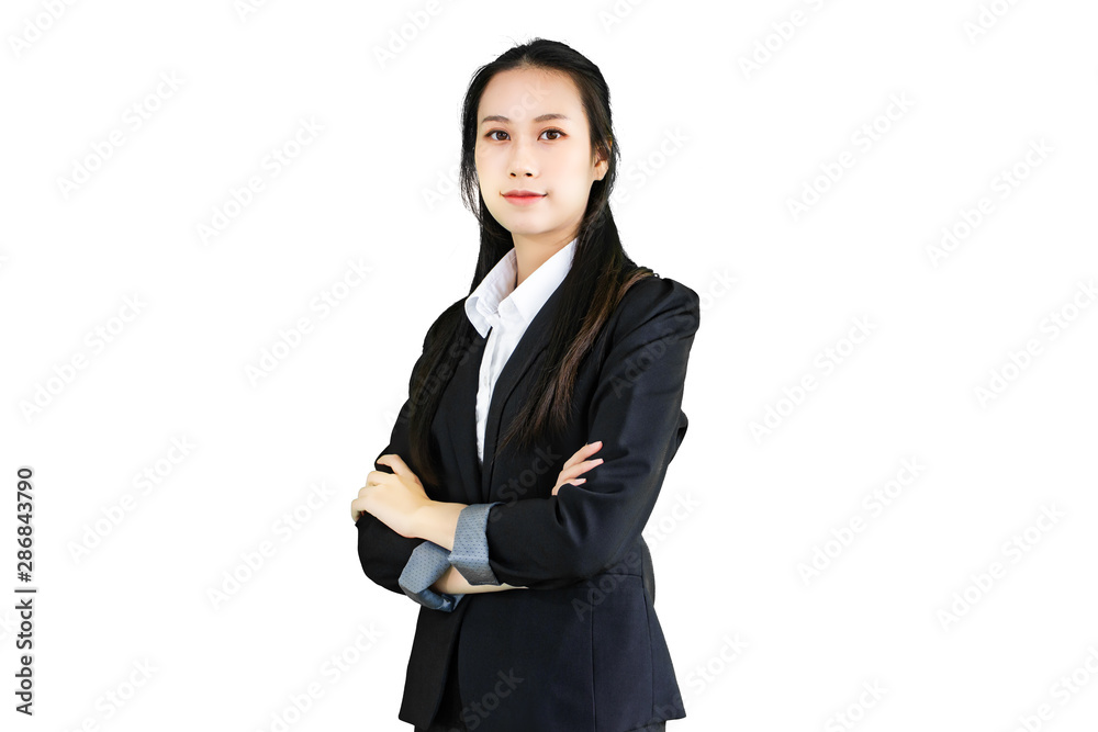 business woman stand on isolated white background. business woman stand on isolated white background.