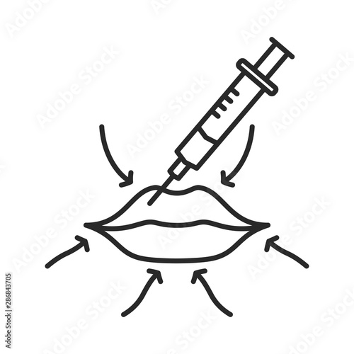 Beauty lips injection icon