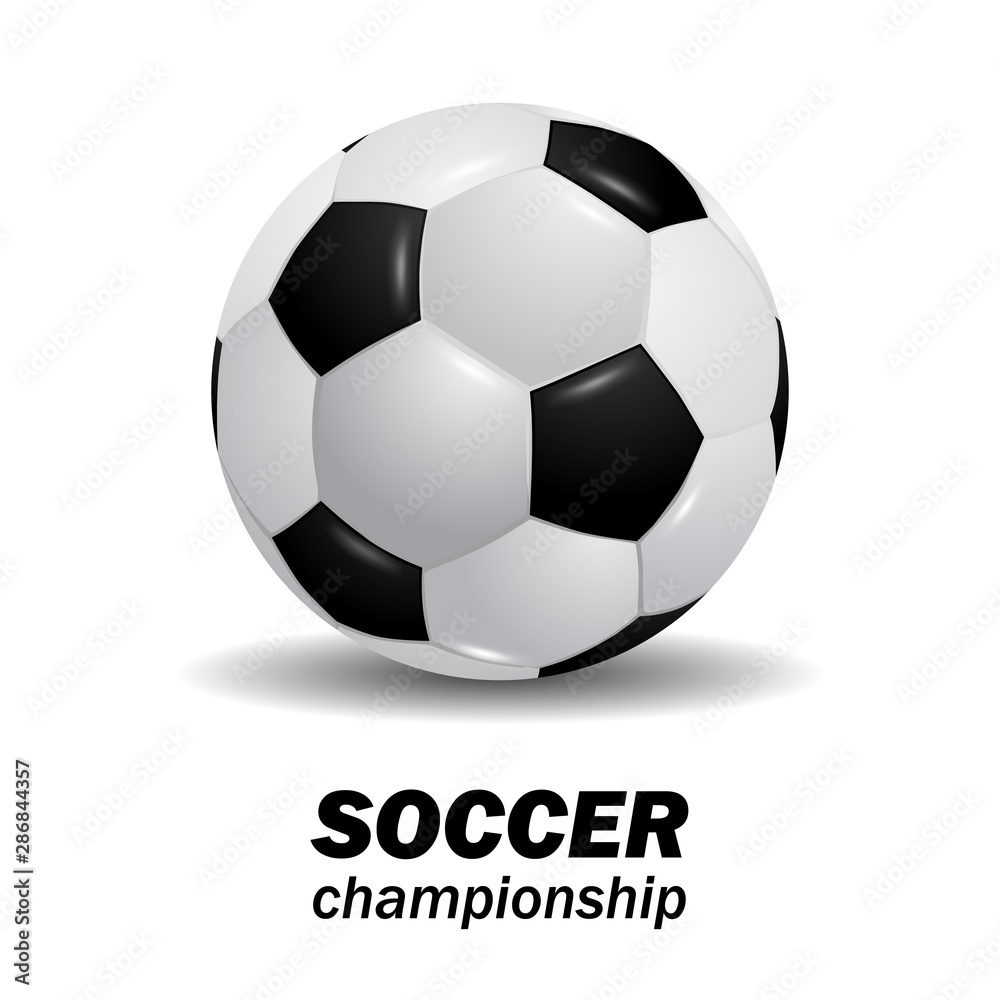 3D realistic vector illustration soccer football ball round 3D realistic vector illustration soccer football ball round