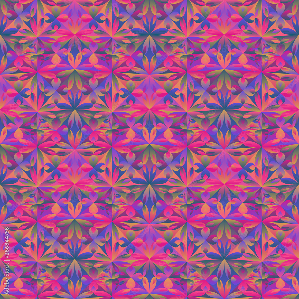 Polygonal flower triangle pattern background - abstract seamless vector graphic design