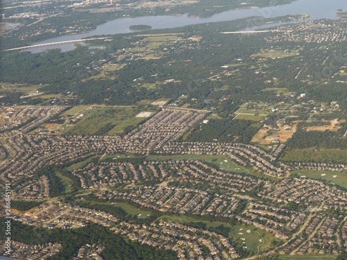 Dallas City aerial view, medium wide shot © raksyBH