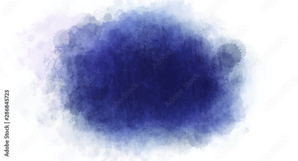 Dark Blue splash watercolor background for your design, watercolor background concept, vector.