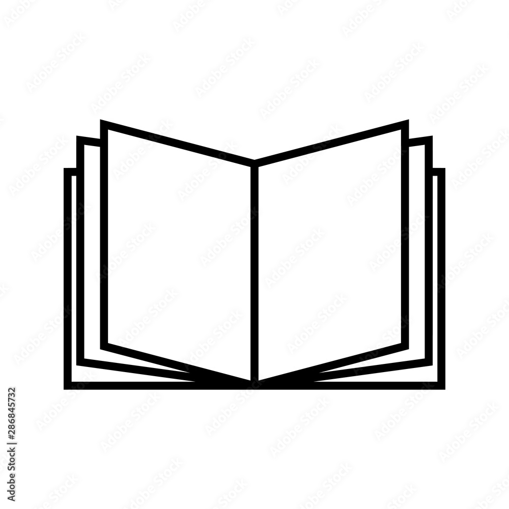 Book vector icon. Note illustration symbol. bookstore sign or logo.
