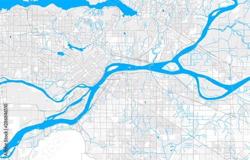 Rich detailed vector map of Surrey, British Columbia, Canada photo