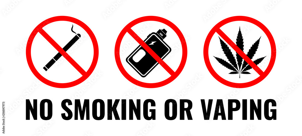 No vaping or smoking signs No vaping or smoking signs