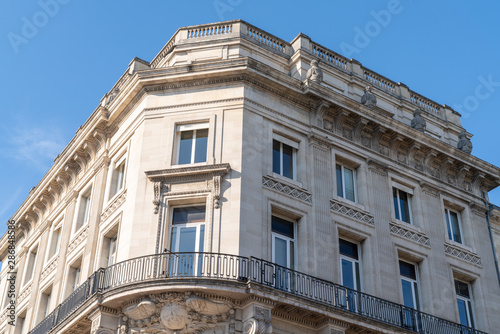 Old and stylish hausmann building facades in Bordeaux