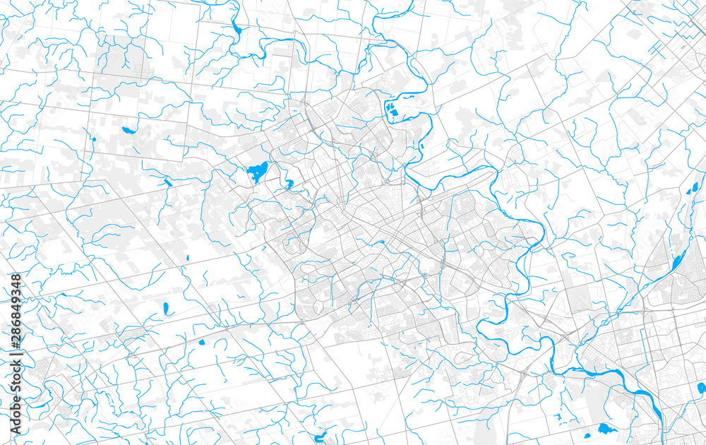 Rich detailed vector map of Waterloo, Ontario, Canada
