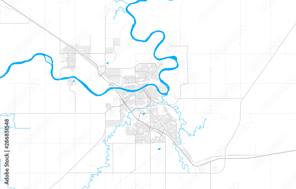 Rich detailed vector map of Medicine Hat, Alberta, Canada