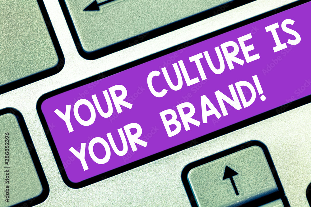 Word writing text Your Culture Is Your Brand. Business concept for Knowledge Experiences are a presentation card Keyboard key Intention to create computer message pressing keypad idea Word writing text Your Culture Is Your Brand. Business concept for Knowledge Experiences are a presentation card Keyboard key Intention to create computer message pressing keypad idea