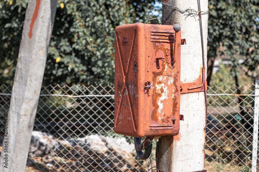 Vintage electric knife switch box Stock Photo Adobe Stock