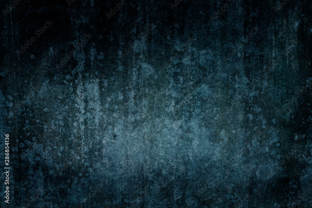 Dark blue grungy weathered wall