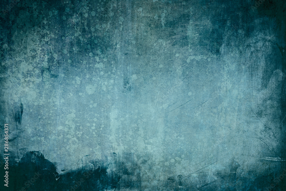 blue grungy wall background or texture