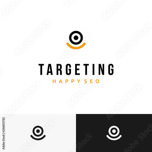 A target logo with smile. It's looks happy target logo, suitable for search engine optimization (SEO) logo 