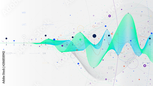 Big data stream futuristic infographic business analytics presentation, vector illustration, Hi-tech concept innovation