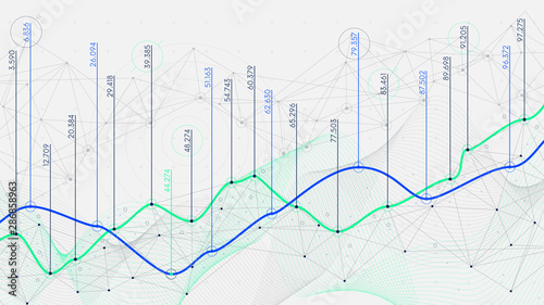 Digital analytics concept, data visualization, financial schedule, vector, Hi-tech concept innovation