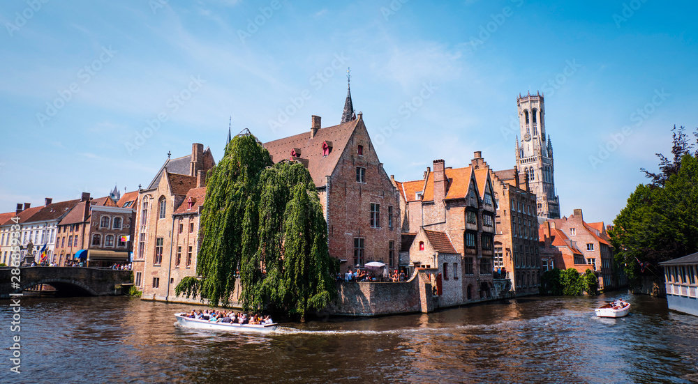 Canal boat tour around Belfry