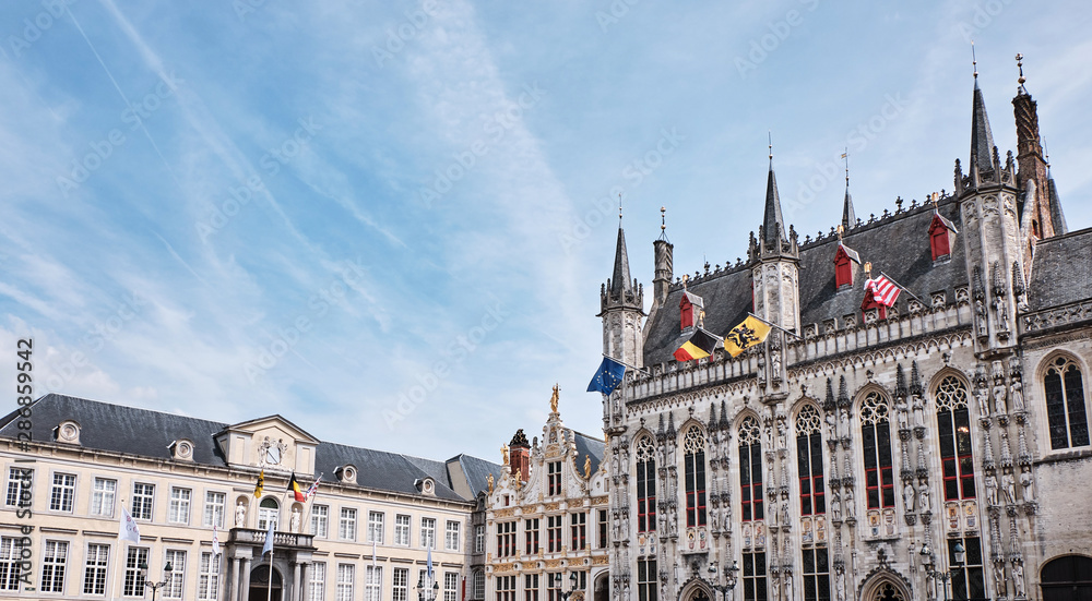 Fototapeta premium The Market Square buildings in Bruges