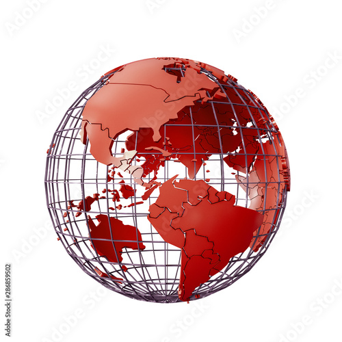 wireframmed globe earth