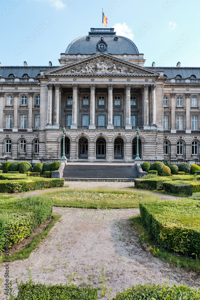 Royal Palace of Brussels in summer time