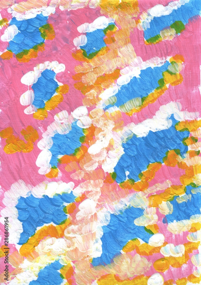 summer time happy abstract colorful background acrylic