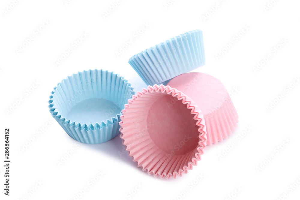 Cupcake cases isolated on white background Cupcake cases isolated on white background