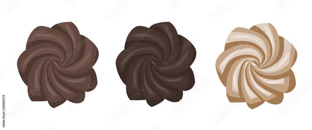 Chocolate candies isolated vector illustration