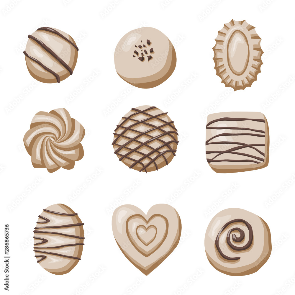 White chocolate candies isolated vector illustration White chocolate candies isolated vector illustration
