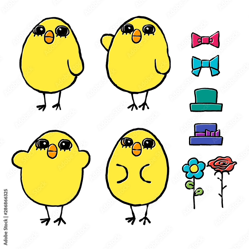 鳥 ひよこ 黄色 動物 かわいい Manga イラスト Stock Illustration Adobe Stock