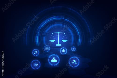 information technology internet digital justice law Labor Law Lawyer Legal Business  Concept. vector illustration