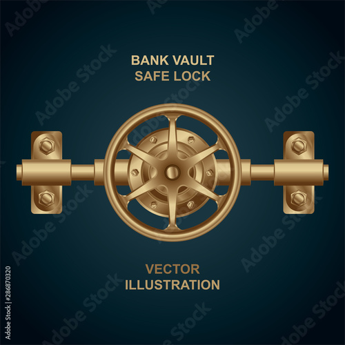 Safe lock mechanism. Bank safe lock system vector illustration. Part of set.