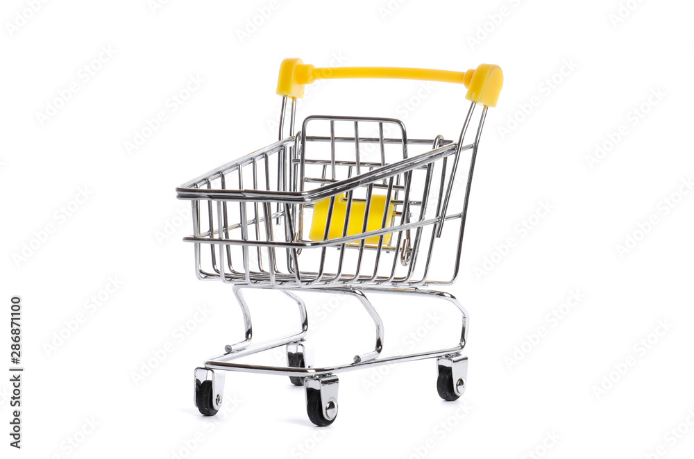isolate shopping cart on white background