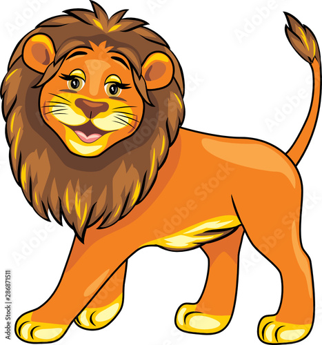Cartoon smiling lion