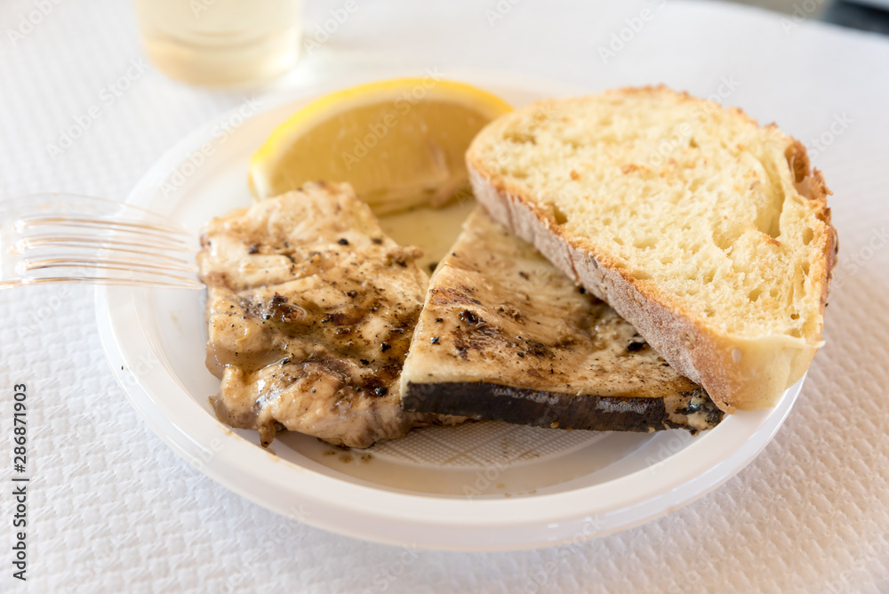 Grilled Swordfish with bread Grilled Swordfish with bread