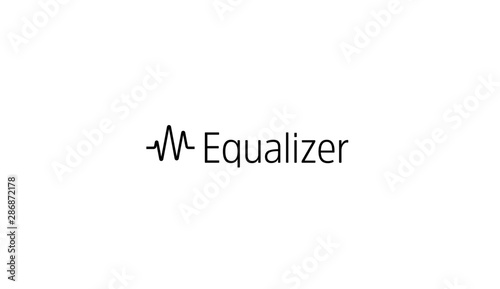 Equalizer icon. Sound wave or radio wave, heart impulse simple logo template. Modern emblem idea. Concept design for art, music, medical. Isolated vector illustration on blank background.