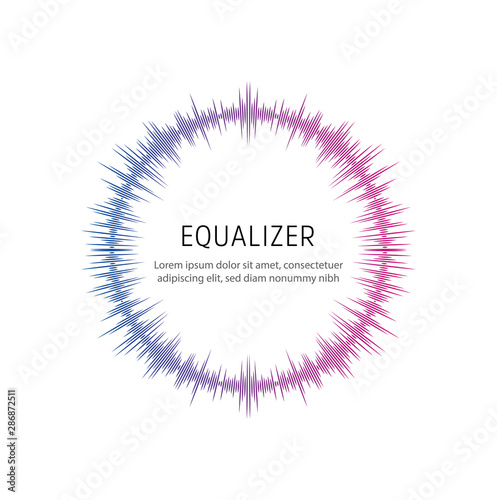 Sound round wave or radio wave vector illustration.