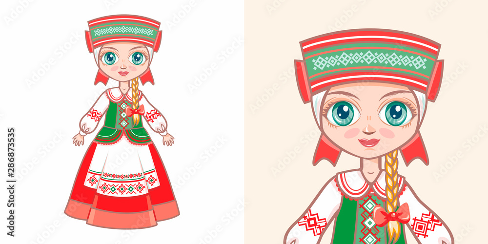 Belarusian girl in national costume