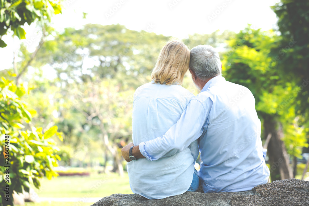 Portrait of happy Senior Couple In Park Portrait of happy Senior Couple In Park