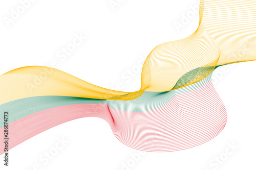 Abstract lines background. Colours of Lithuania flag
