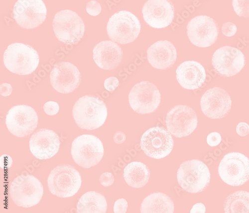 abstract background with white bubbles on pink