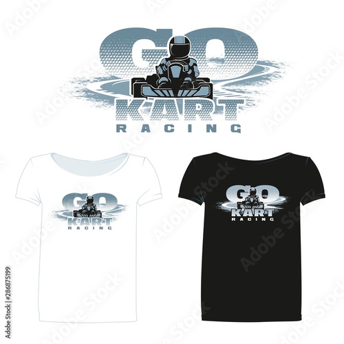 Go-Kart Racing. Extreme Sport. T-shirt Template