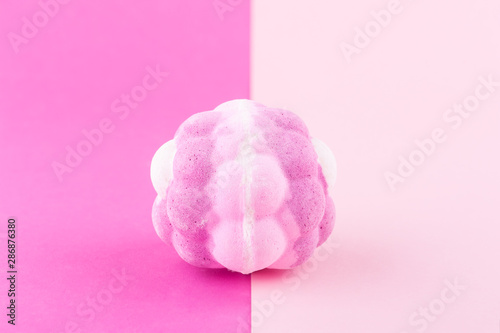 Aroma bath bomb on pink background