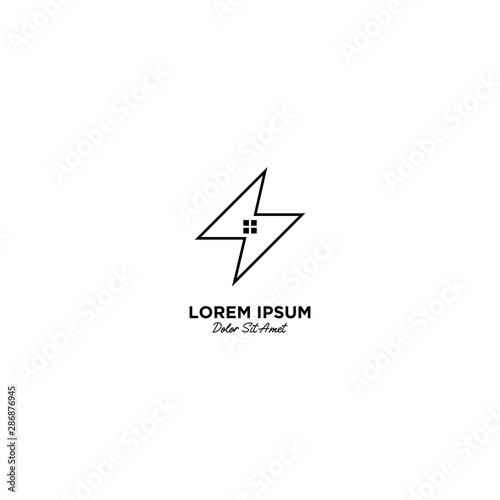 Thunder and bolt lightning flash logo icon template design. Power energy illustration
