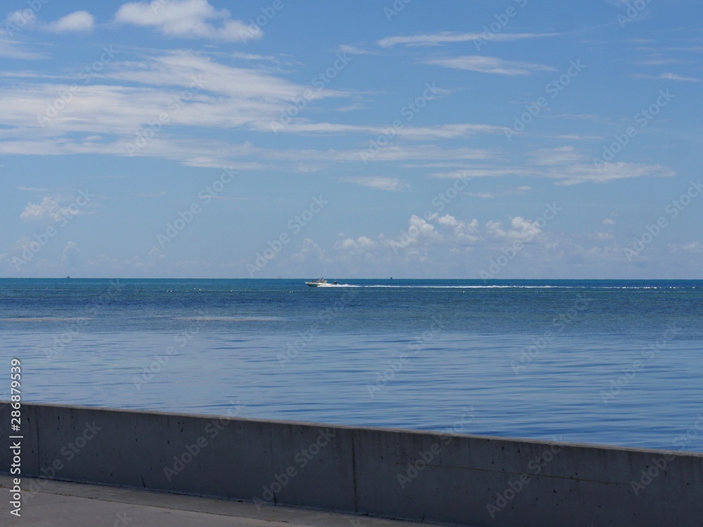 Beautiful view of the ocean along S Roosevelt Boulevard, Key West, Florida.