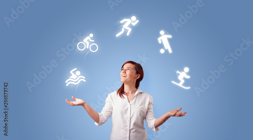 Young student juggle with sports concept © ra2 studio