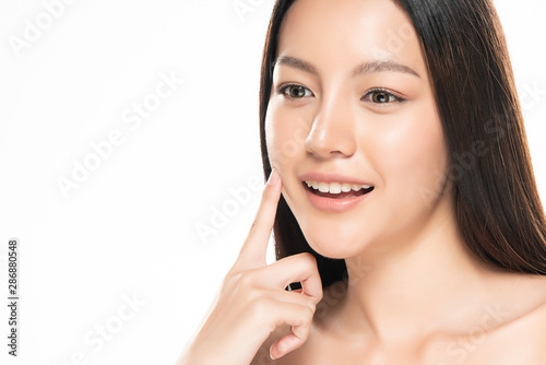 Beautiful Young Asian Woman with Clean Fresh Skin,