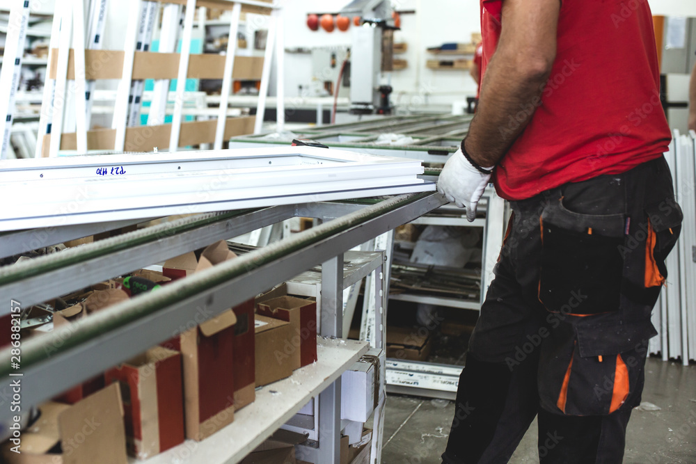 Hard work in aluminium and pvc factory Hard work in aluminium and pvc factory