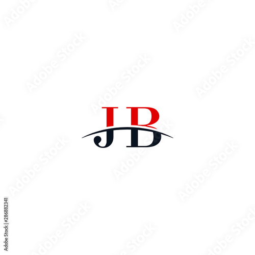 Free Download Initial letter JB, overlapping movement swoosh horizon logo company design inspiration in red and dark blue color vector - GFXLoad